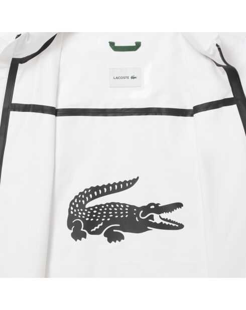 Parka oversize impermeabile bianco con cappuccio