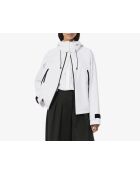 Parka oversize impermeabile bianco con cappuccio