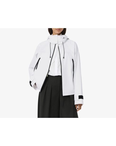 Parka oversize impermeabile bianco con cappuccio