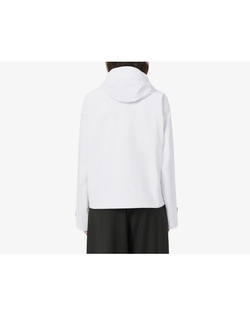 Parka oversize impermeabile bianco con cappuccio