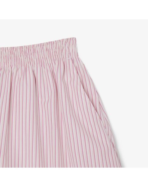 Weit geschnittene, leicht gestreifte Shorts aus Popeline malva/nidusweiß