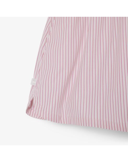 Weit geschnittene, leicht gestreifte Shorts aus Popeline malva/nidusweiß