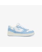 Sneakers T-Clip Set in pelle bianca/azzurra