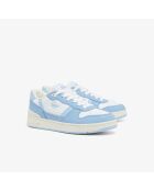 Sneakers T-Clip Set in pelle bianca/azzurra