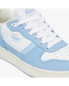 Sneakers T-Clip Set in pelle bianca/azzurra