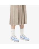 Sneakers T-Clip Set in pelle bianca/azzurra