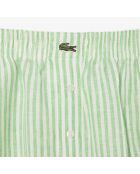Pantaloncini larghi in lino a righe bianco/menta piperita