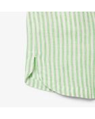 Pantaloncini larghi in lino a righe bianco/menta piperita