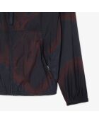 Marineblauw/Falcon/Espresso gradiënt bedrukt ripstop nylon jack