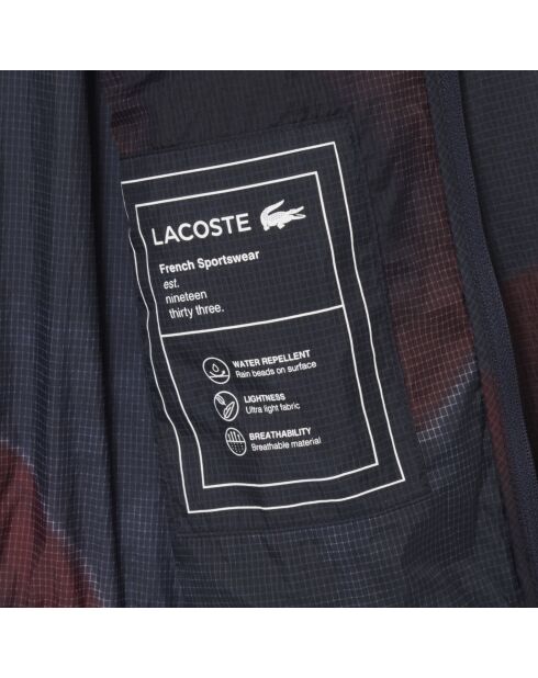 Marineblauw/Falcon/Espresso gradiënt bedrukt ripstop nylon jack