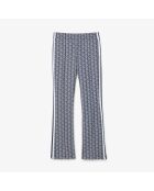 Marineblauw/witte joggingbroek met monogram flare