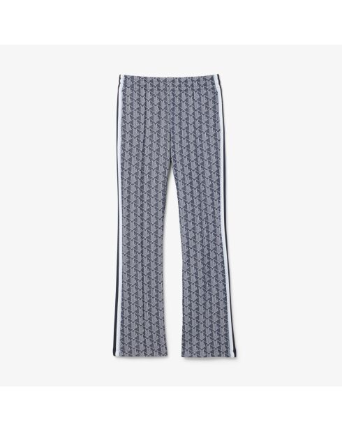 Marineblauw/witte joggingbroek met monogram flare