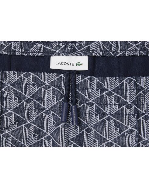 Marineblauw/witte joggingbroek met monogram flare