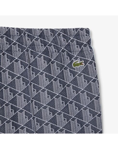 Marineblauw/witte joggingbroek met monogram flare