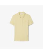 L.12.D poloshirt met slanke pasvorm van minipiqué en stretch in zonneporselein