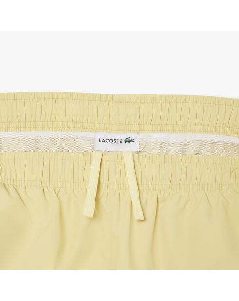 Bañador largo con marca amarilla/calathea