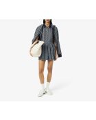 Polo slim fit jacquard monogramme marine/blanc