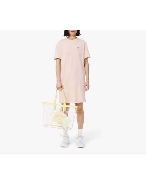 Vestido tipo camiseta de punto de algodón de gran tamaño Angora