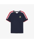 Navyblaues Piqué-Noppé-T-Shirt