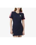 Navyblaues Piqué-Noppé-T-Shirt