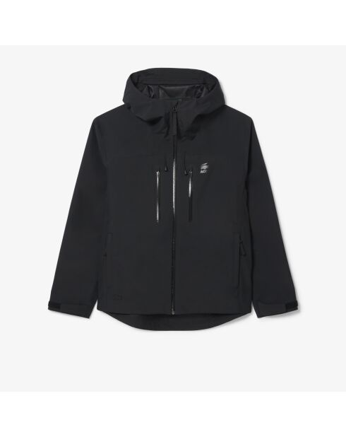 Parka à capuche imperméable et coupe-vent noire