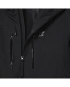 Parka à capuche imperméable et coupe-vent noire