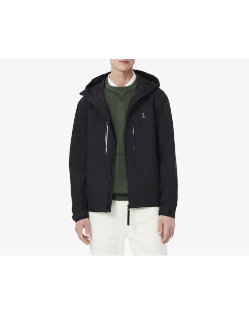 Parka à capuche imperméable et coupe-vent noire