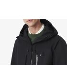 Parka à capuche imperméable et coupe-vent noire