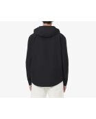Parka à capuche imperméable et coupe-vent noire