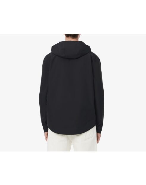 Parka à capuche imperméable et coupe-vent noire
