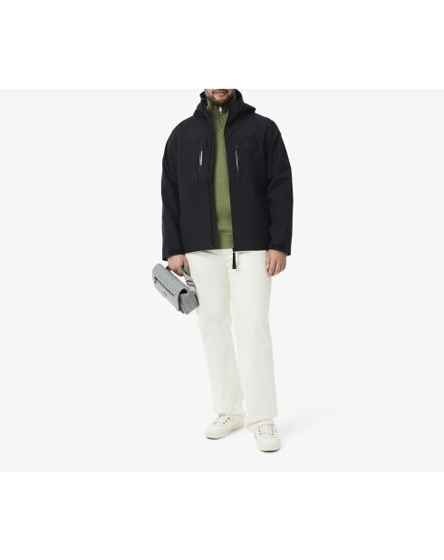 Parka à capuche imperméable et coupe-vent noire