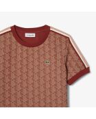 T-shirt slim fit jacquard monogramme iberis/latte