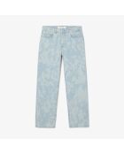 Vaqueros vaqueros de corte recto con estampado de lejía lavada