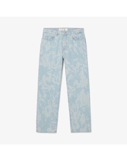 Vaqueros vaqueros de corte recto con estampado de lejía lavada