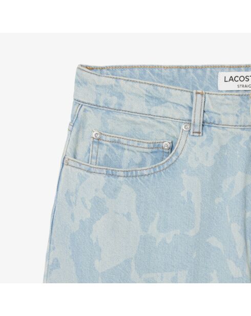 Vaqueros vaqueros de corte recto con estampado de lejía lavada