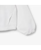 Weiße Kurzjacke mit Reißverschluss in Übergröße mit Kapuze