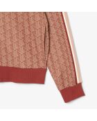 Paris Jacquard Iberis/Latte-Trainingsjacke mit Reißverschluss