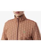 Paris Jacquard Iberis/Latte-Trainingsjacke mit Reißverschluss