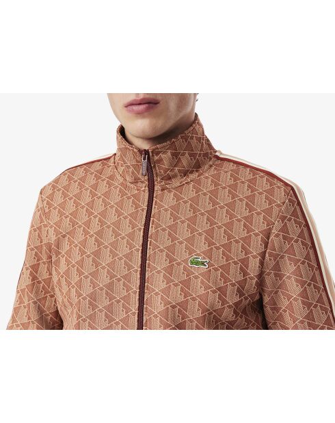 Paris Jacquard Iberis/Latte-Trainingsjacke mit Reißverschluss