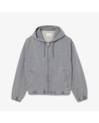 Kapuzenjacke aus gefärbtem Denim mit verwaschenem Effekt in Limestone-Optik