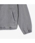 Kapuzenjacke aus gefärbtem Denim mit verwaschenem Effekt in Limestone-Optik