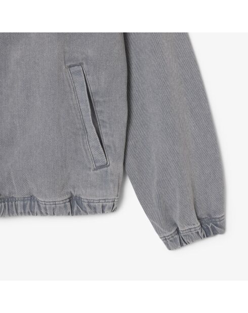 Kapuzenjacke aus gefärbtem Denim mit verwaschenem Effekt in Limestone-Optik