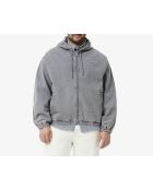 Kapuzenjacke aus gefärbtem Denim mit verwaschenem Effekt in Limestone-Optik