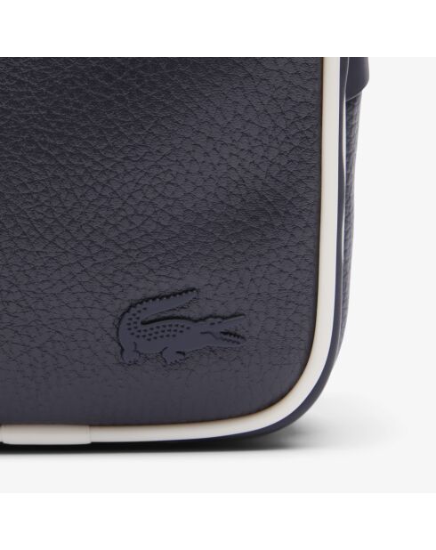 Petite sacoche Angy en cuir grainé abimes farine - 14x19x5 cm