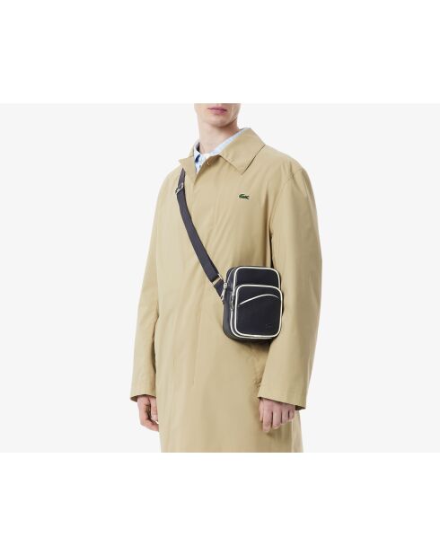 Petite sacoche Angy en cuir grainé abimes farine - 14x19x5 cm