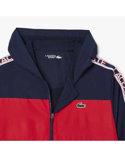 Sportliche Jacke im Colorblock-Design mit marineblauen/Grenadinestreifen
