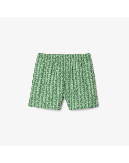 Traje de baño de longitud media con monograma con estampado Calathea/sand