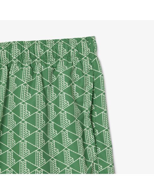 Traje de baño de longitud media con monograma con estampado Calathea/sand