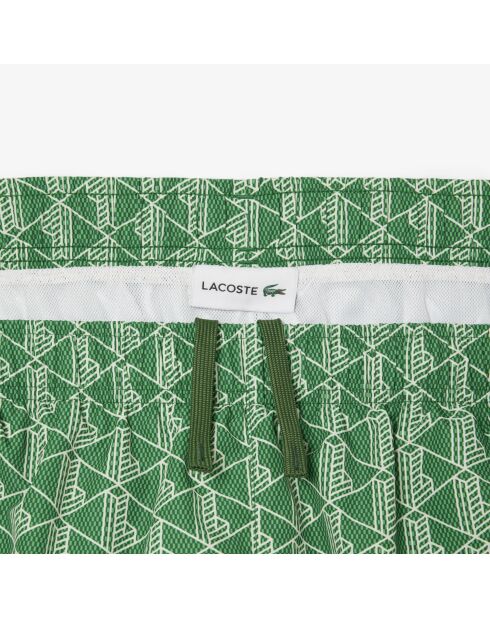 Traje de baño de longitud media con monograma con estampado Calathea/sand