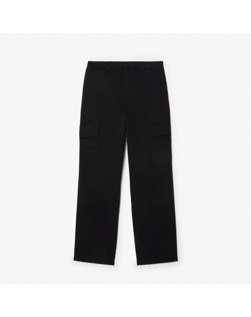 Pantalon cargo straight fit coton noir